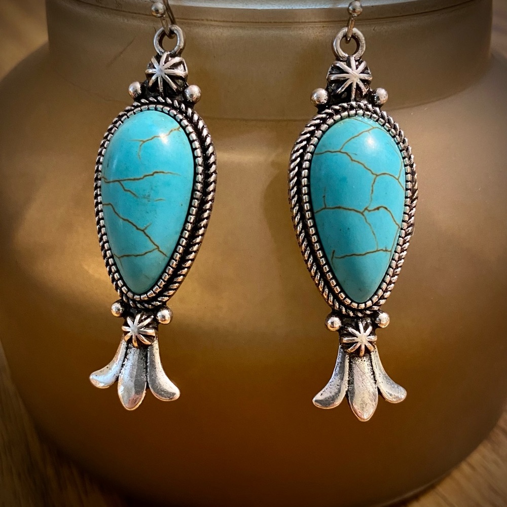Squash blossom drop earrings